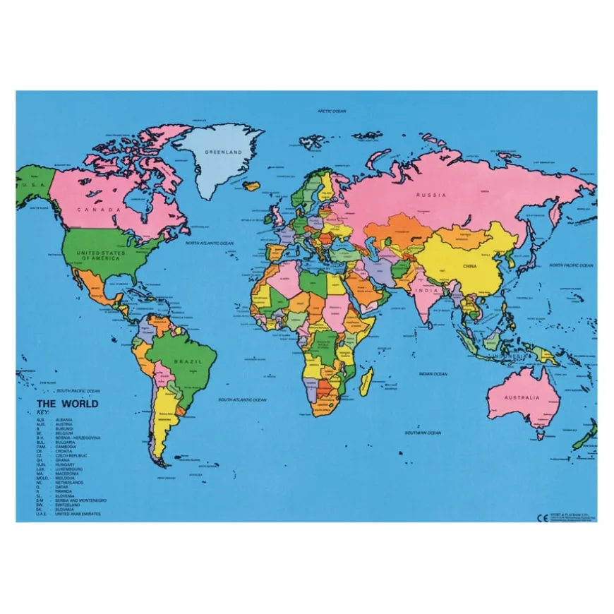Drywipe Map of the World 91cm x 71cm