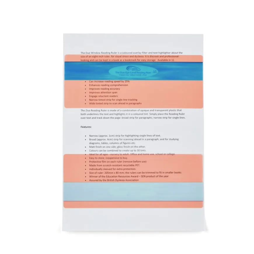 Duo Window Eye Level Reading Rulers 16pk
