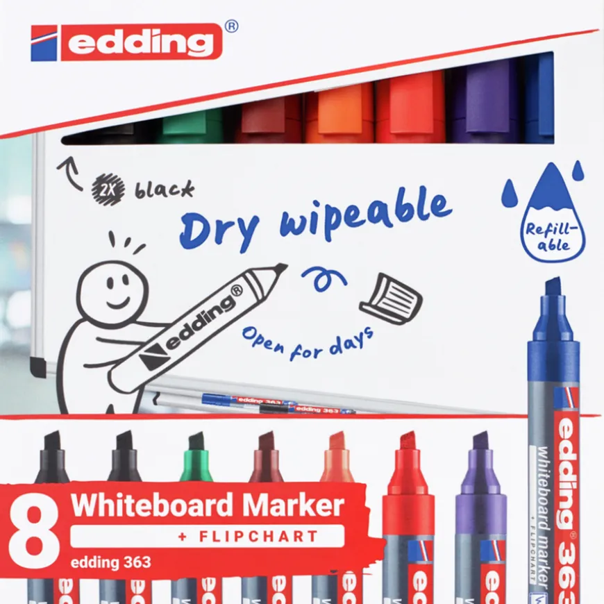 edding e-363 Assorted Board Marker 8pk