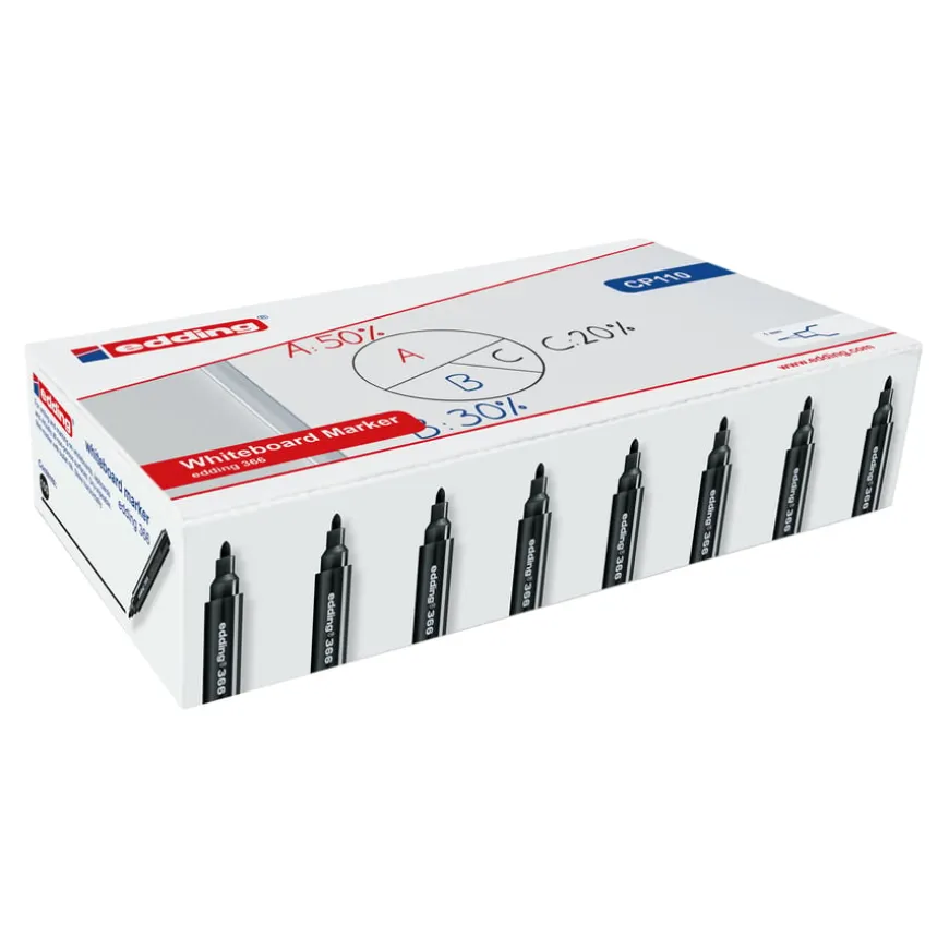 edding 366 Mini Whiteboard Marker Pens 100pk Black