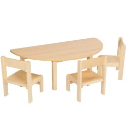 Essentials Beech Semi Circle Table
