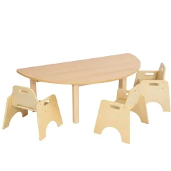 Essentials Beech Semi Circle Table