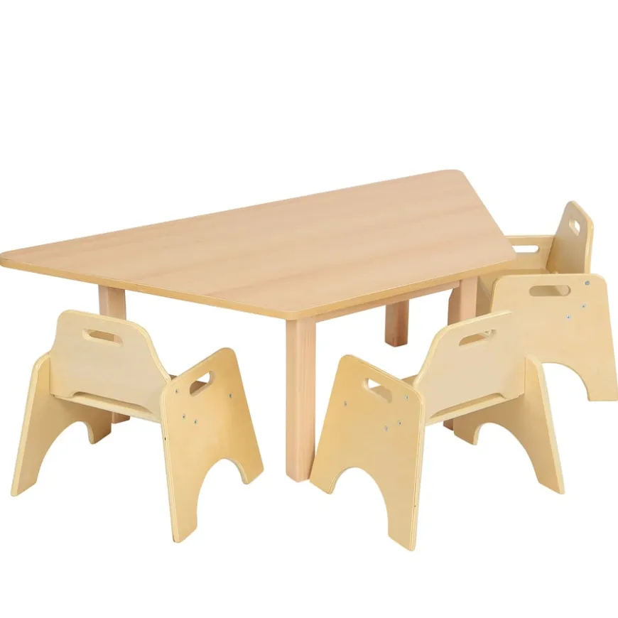 Essentials Beech Trapezoidal Table