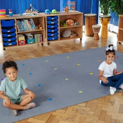 Essentials Rainbow Stars Grey Carpet 3 x 2m