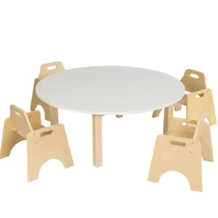 Essentials White Circular Table