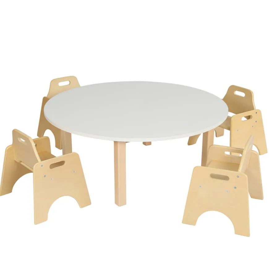 Essentials White Circular Table