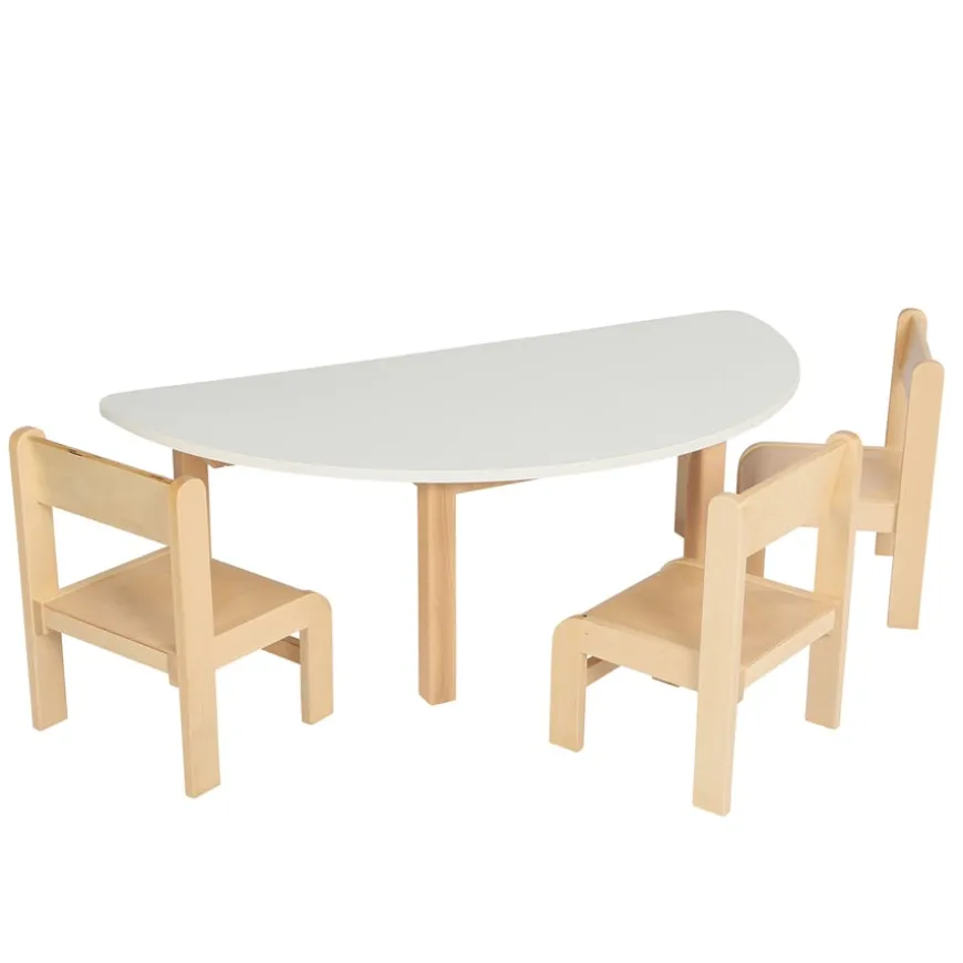 Essentials White Semi Circle Table