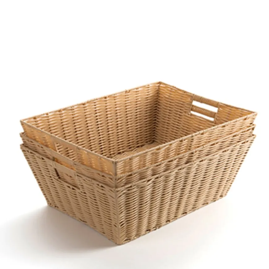 Faux Plastic Wicker Baskets Deep H150 x W310 x L430mm