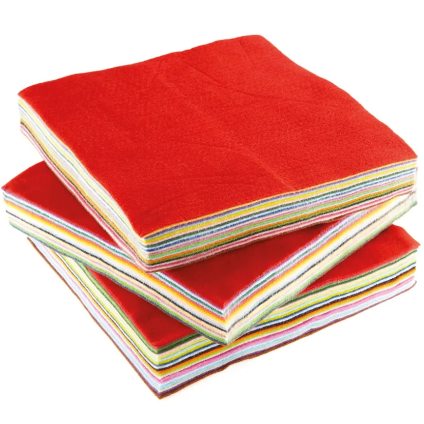 Felt Squares Assorted 300mm 100pk