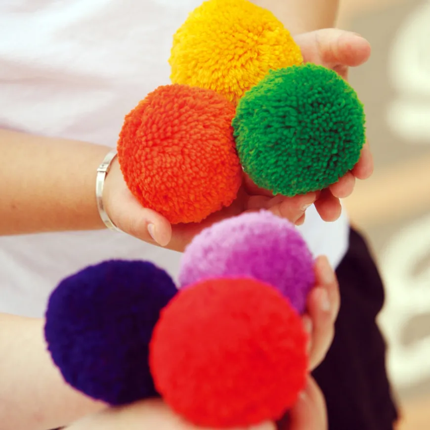 Fleece Fluff Balls 7.5cm 12pk