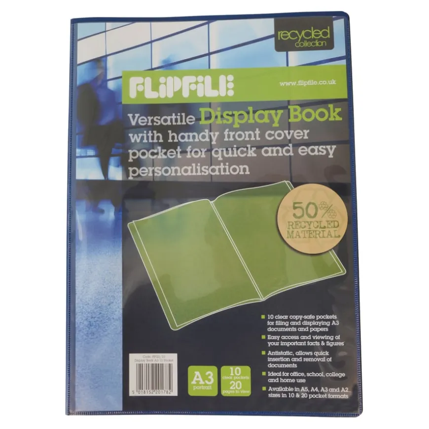 Flipfile A3 Presentation Display Bk Blue 20 Pocket