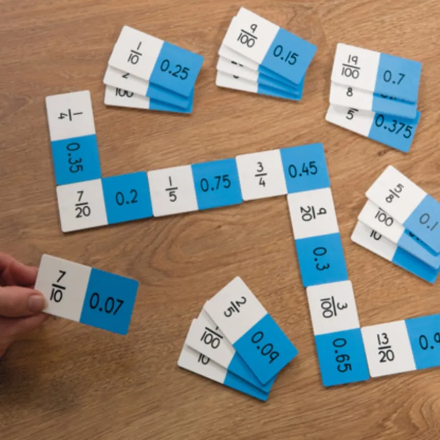 Fraction and Decimal Equivalence Dominoes Set 24pcs