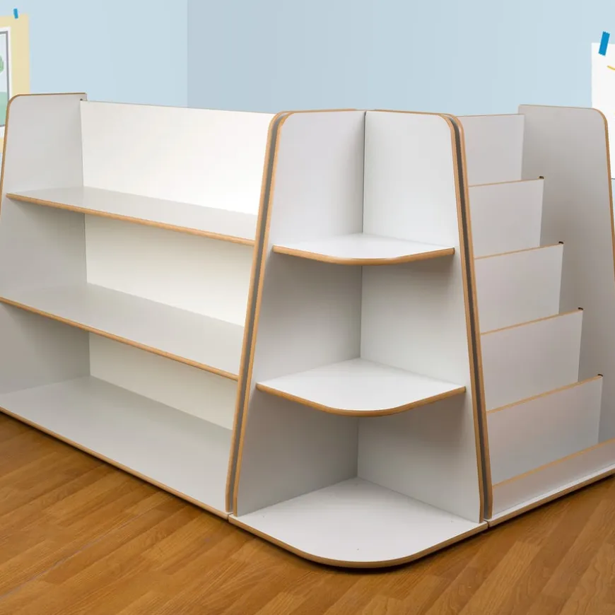 Free Standing Book Unit and Shelving Set Deep Grey