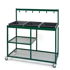 Garden Potting Station Metal Trolley