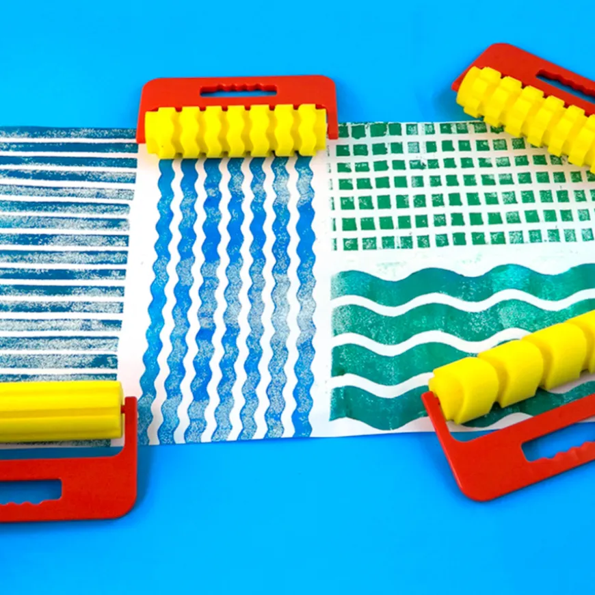 Giant Foam Pattern Rollers 4pk
