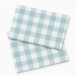 Gingham Tablecloth Duck Egg 2pk 1.4 x1.7m