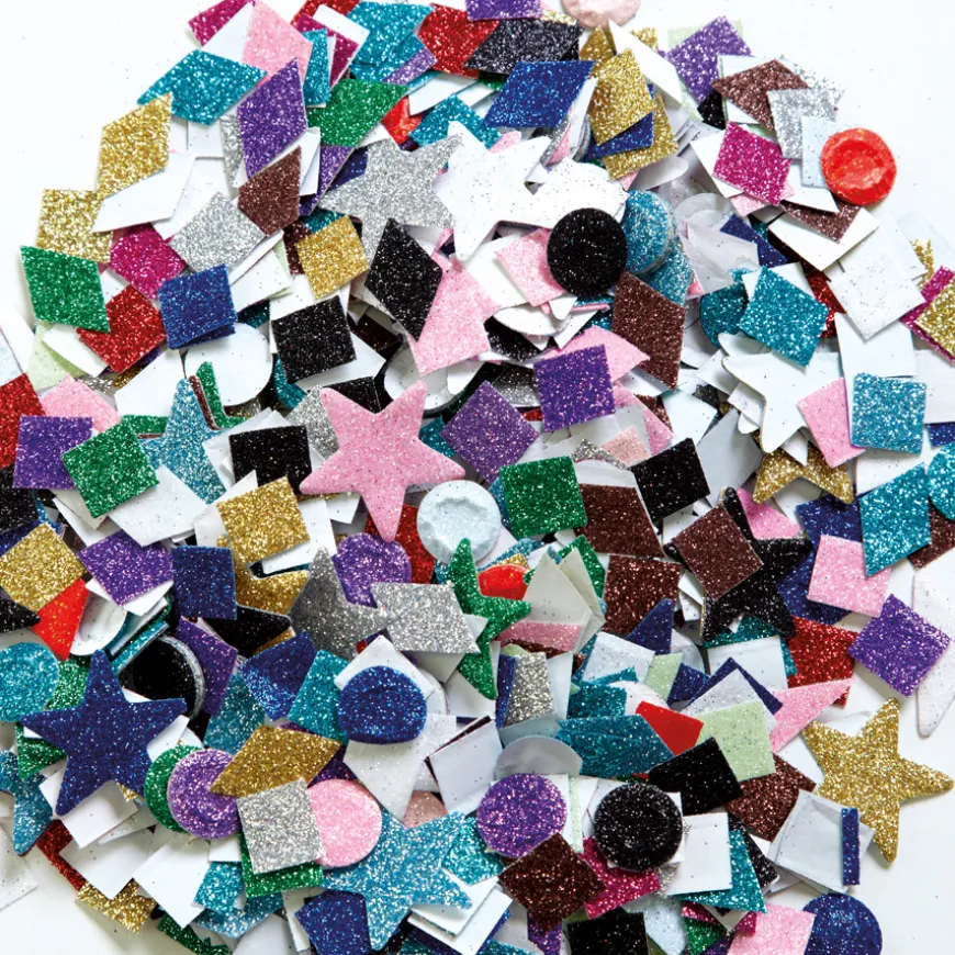 Glitter Paper Mixed Shapes Assorted 2000pk