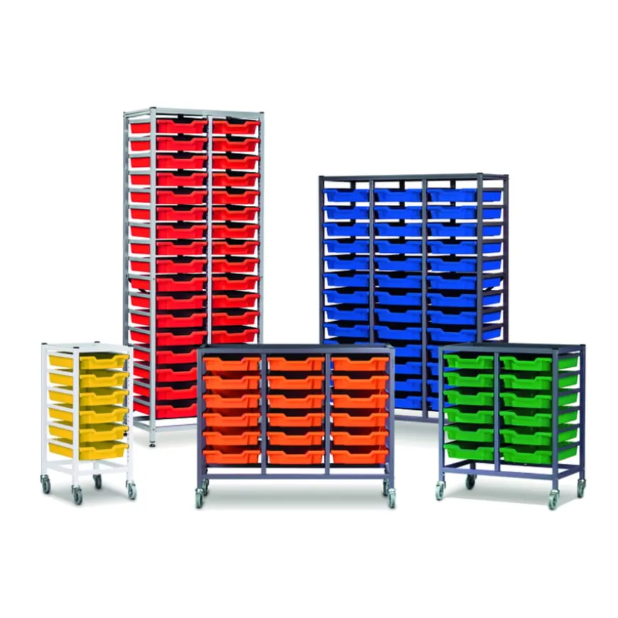 Gratnells 3 Column Tray Storage Trolleys W/ Top