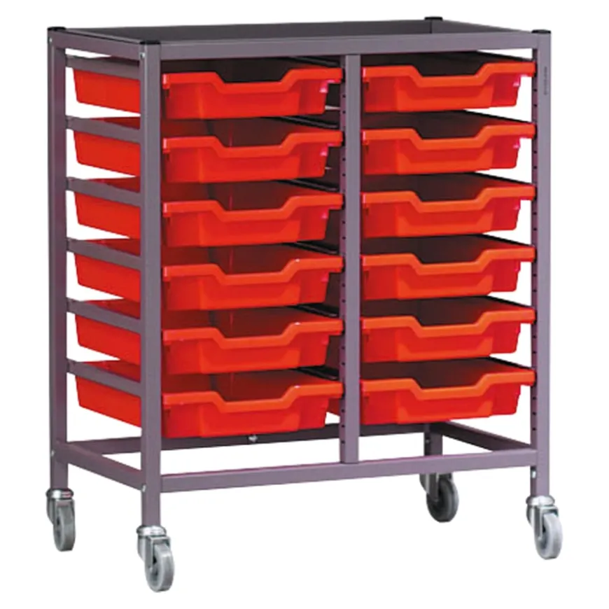Gratnells 2 Column Tray Trolley For Shallow Trays