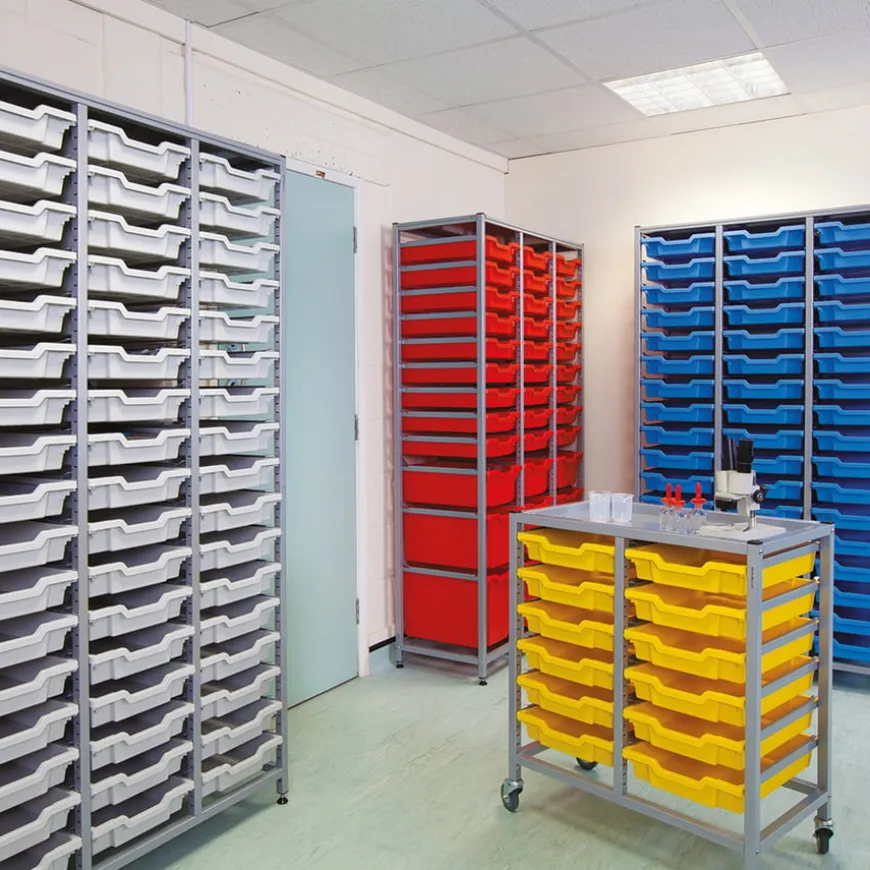 Gratnells 2 Column Tray Trolley For Shallow Trays