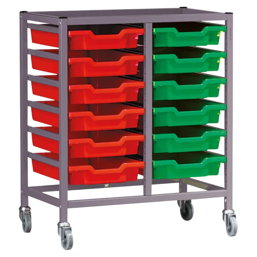 Gratnells 2 Column Tray Trolley For Shallow Trays