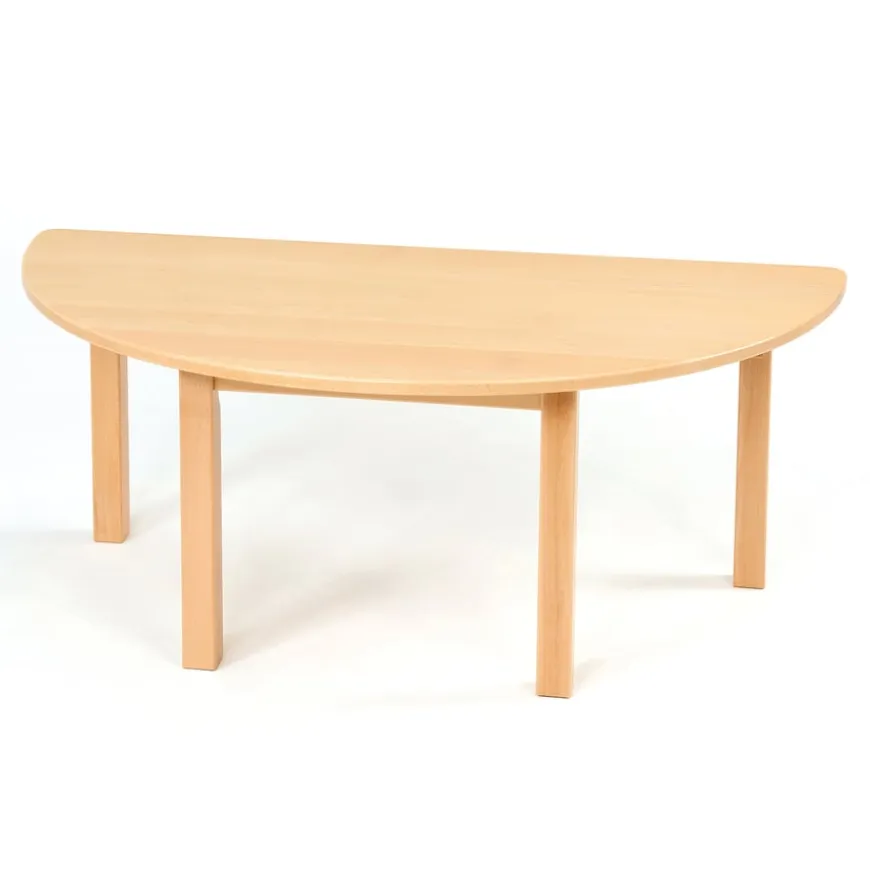 Half Circular Solid Beech Table L120cm