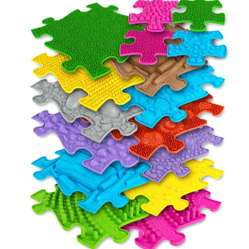 Happy Feet Textured Play Mats 16pk