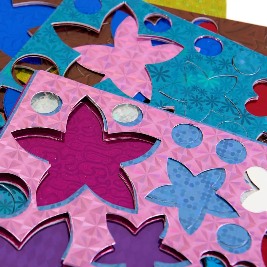 Holographic Card Flowers Assorted 500pk