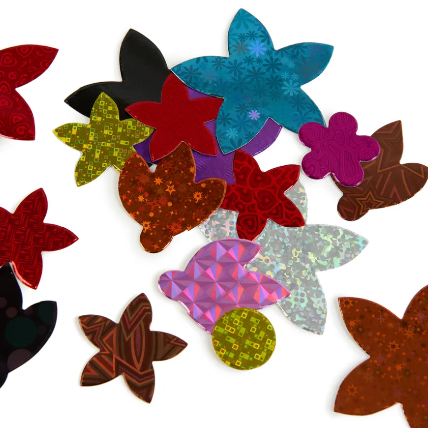 Holographic Card Flowers Assorted 500pk