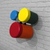 Indoor / Outdoor Wall Fixed Rainbow Bongos Set of 3