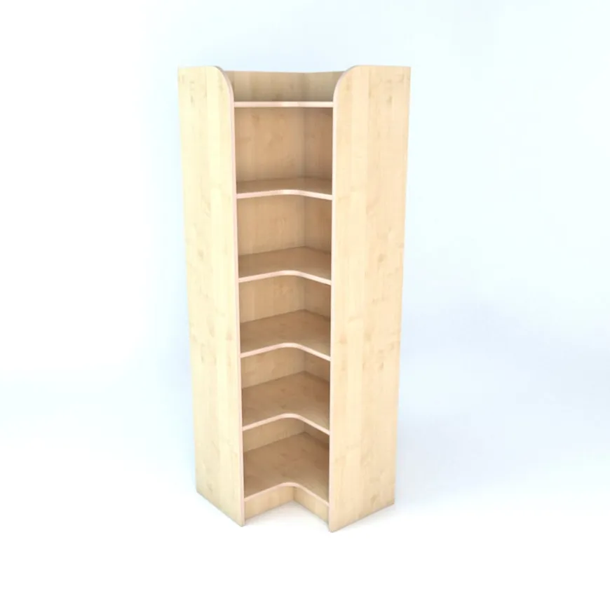 Internal Corner Library Bookcase In Maple