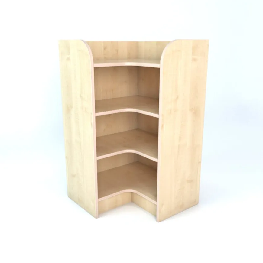 Internal Corner Library Bookcase In Maple