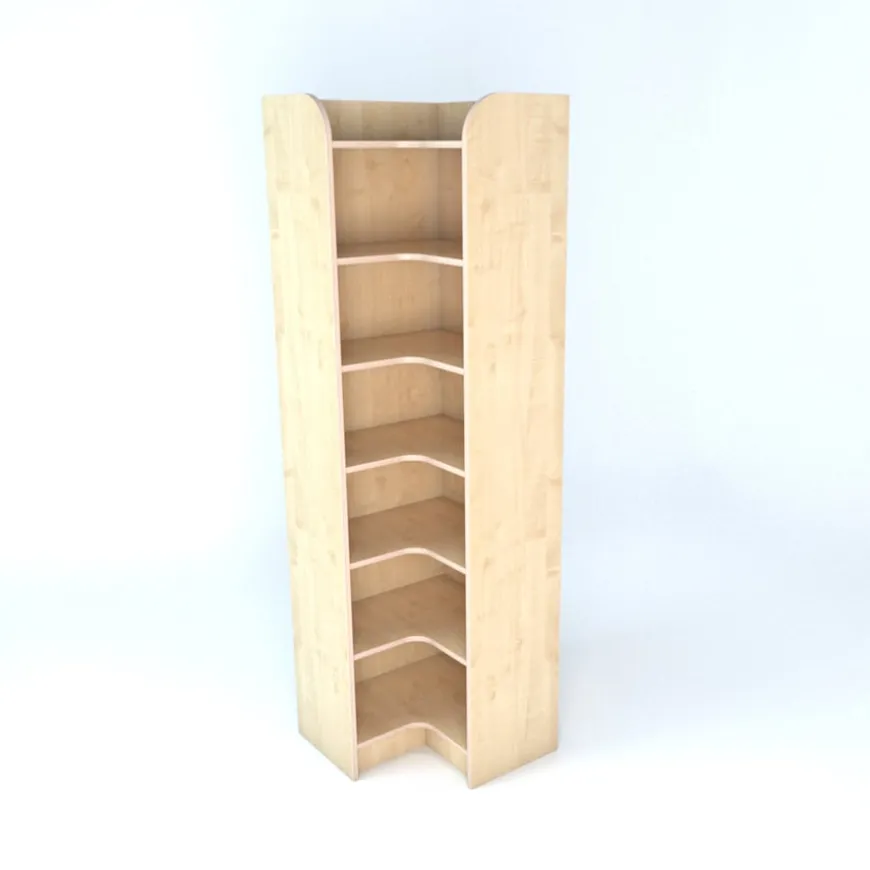 Internal Corner Library Bookcase In Maple