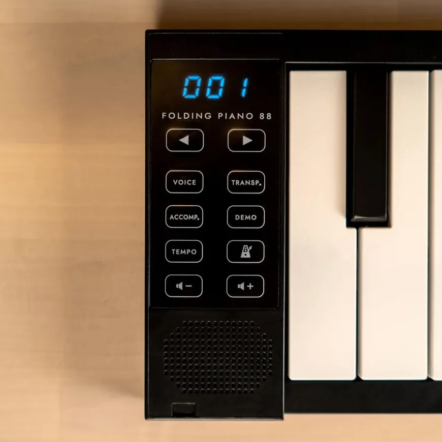 88 Key Lightweight Full Length Folding Piano - Black