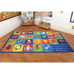 Large Blue Alphabet Carpet