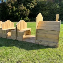 Large Outdoor Wooden Timber Train