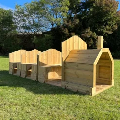 Large Outdoor Wooden Timber Train