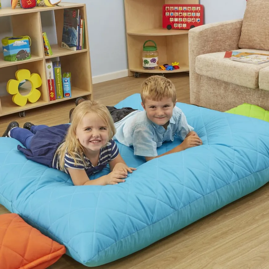 Large Quilted Floor Cushion Turquoise W1500 x L1500mm