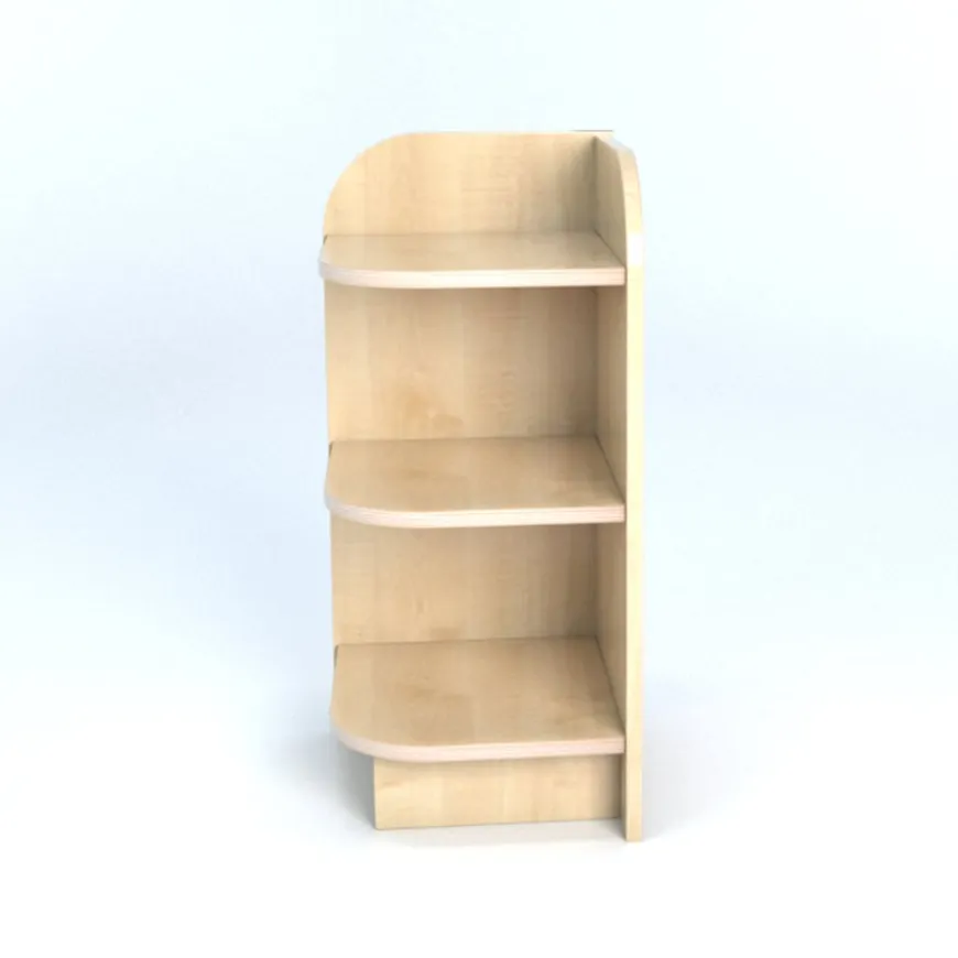 Left Hand Library End Bookcase In Maple