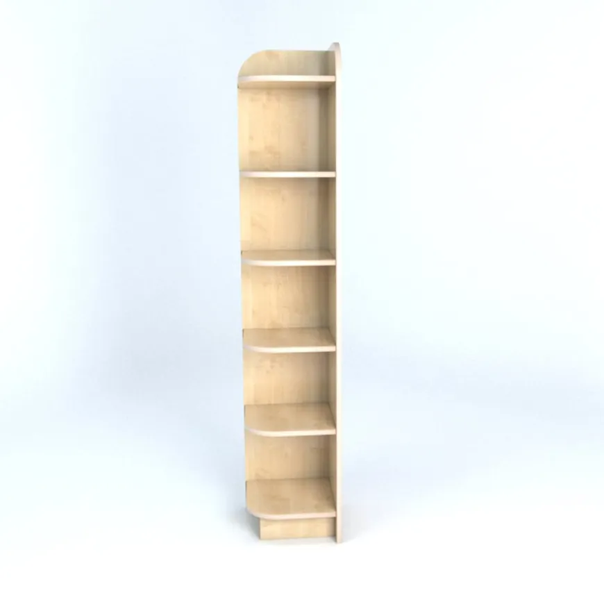 Left Hand Library End Bookcase In Maple