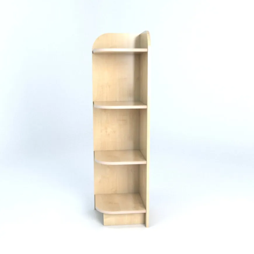 Left Hand Library End Bookcase In Maple