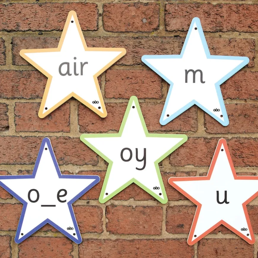 Letter & Sounds Outdoor Stars 68pk
