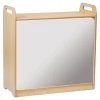 Lockable Storage Cupboard with Display & Mirror Back
