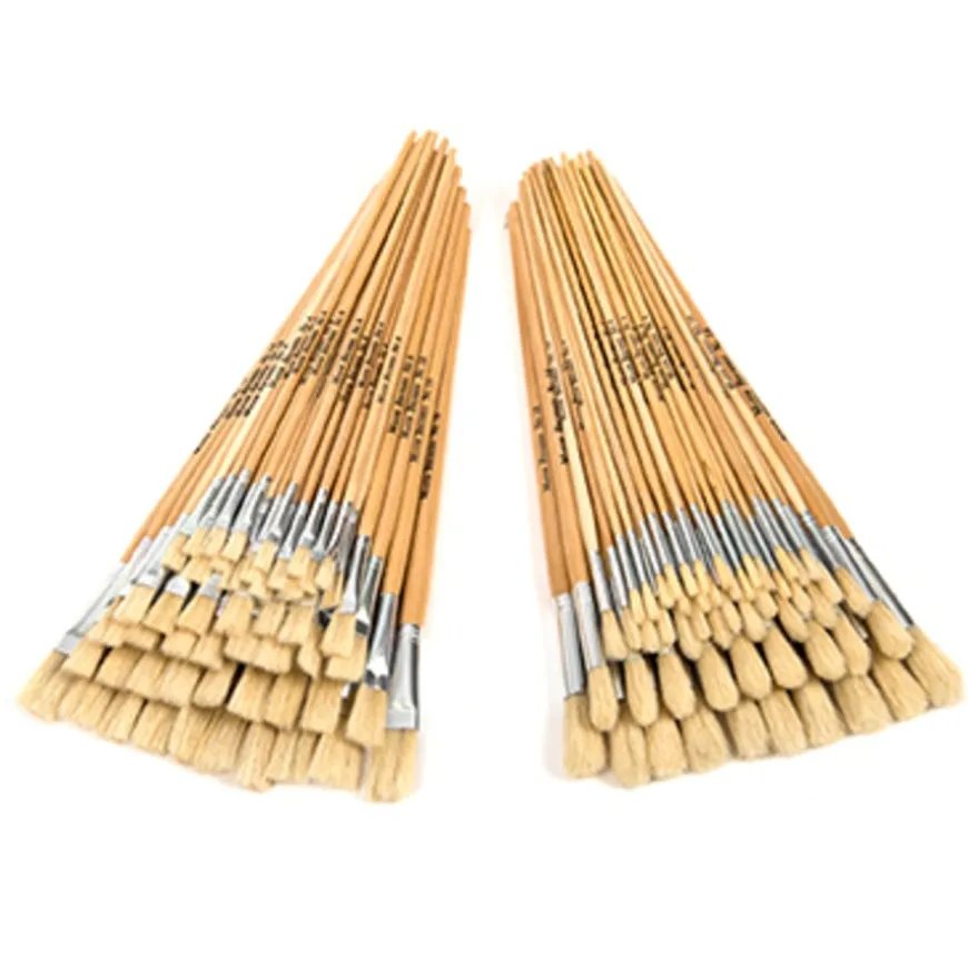 Long Handled Hog Hair Paint Brushes 120pk