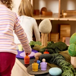 Loose Parts Tonal Rainbow Wooden People and Cups