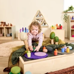 Loose Parts Tonal Rainbow Wooden People and Cups