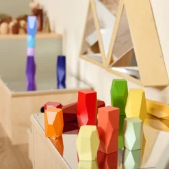 Loose Parts Tonal Rainbow Wooden Boulder Blocks