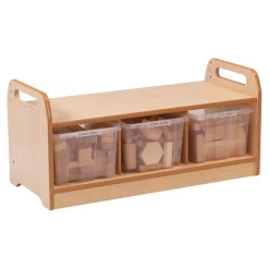 Low Storage Unit Mirror and Wooden Construction Set H430mm
