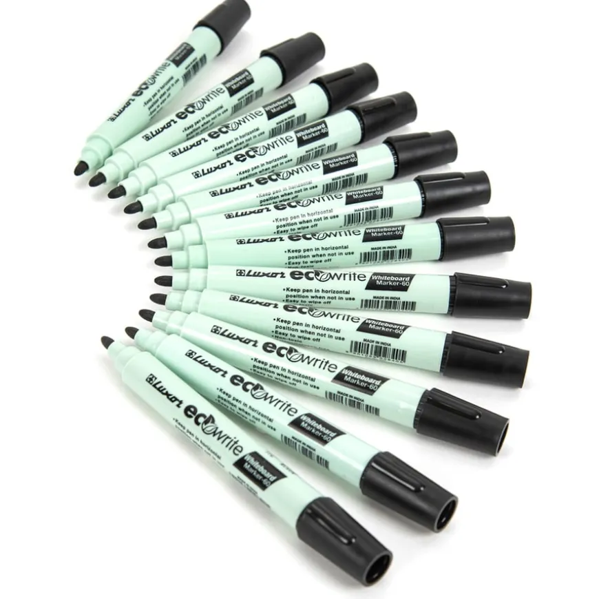 Luxor ECO Whiteboard Markers Black 12pk
