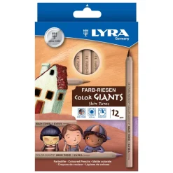 Lyra Skin Tone Jumbo Colouring Pencils Assorted 12pk